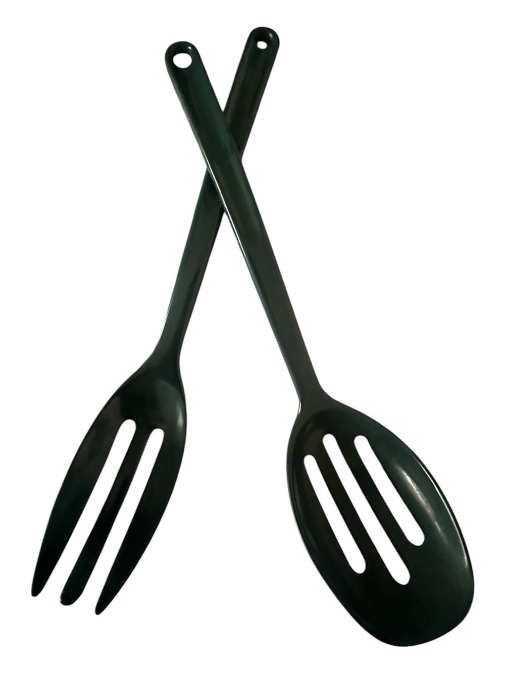 Teal Melamine Slotted Spoon and Fork Kitchen Utensil Set